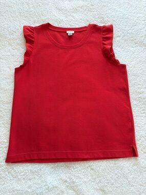 J. Crew Cotton Ruffle-Sleeve Tee - Size Large